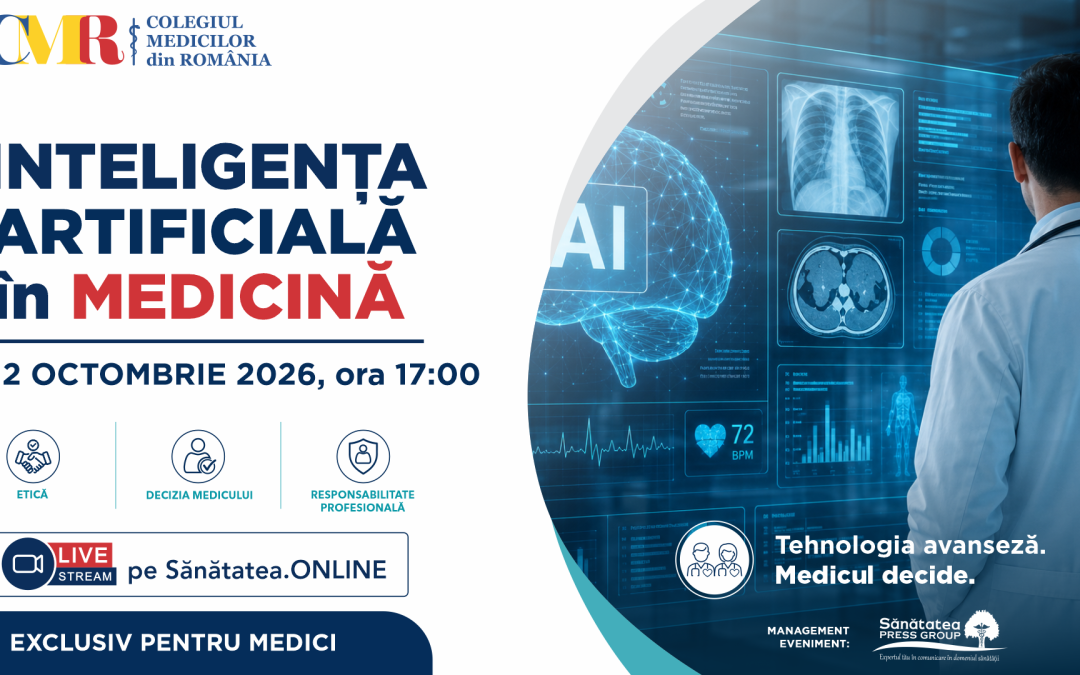 12 octombrie 2026 | INTELIGENȚA ARTIFICIALĂ în MEDICINĂ, Ediția a II-a